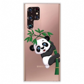 Cover Samsung Galaxy S22 Ultra 5G Panda På Bambus