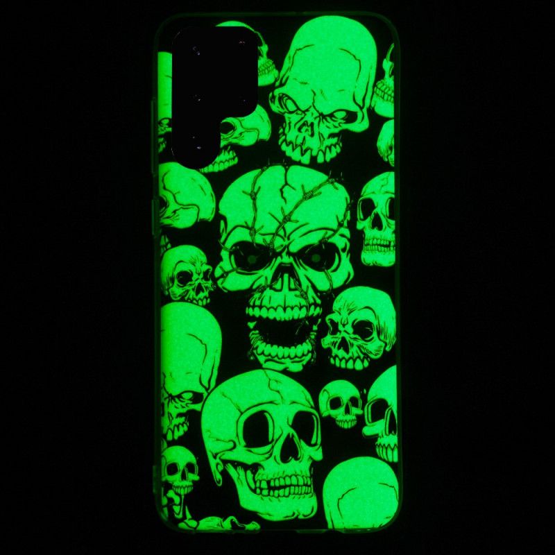 Cover Samsung Galaxy S22 Ultra 5G Pas På Fluorescerende Kranier