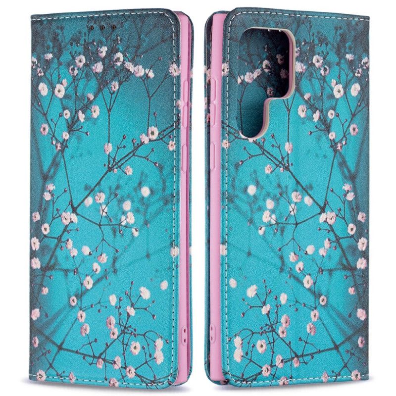 Flip Cover Samsung Galaxy S22 Ultra 5G Blomstrende Træ