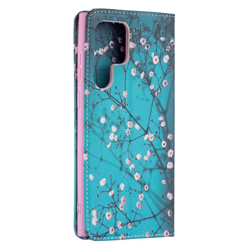 Flip Cover Samsung Galaxy S22 Ultra 5G Blomstrende Træ