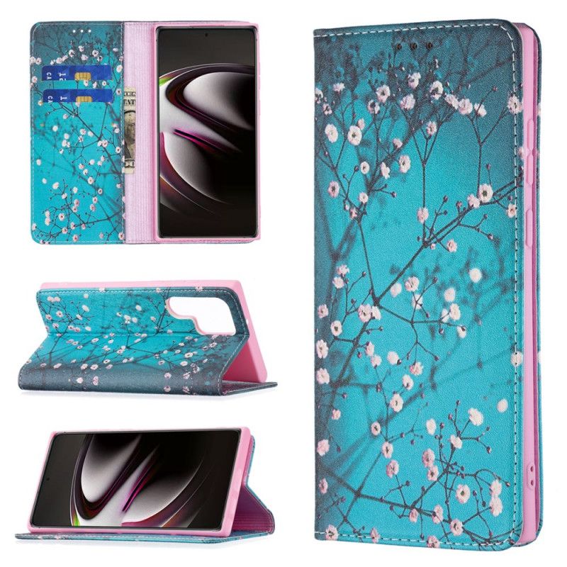 Flip Cover Samsung Galaxy S22 Ultra 5G Blomstrende Træ