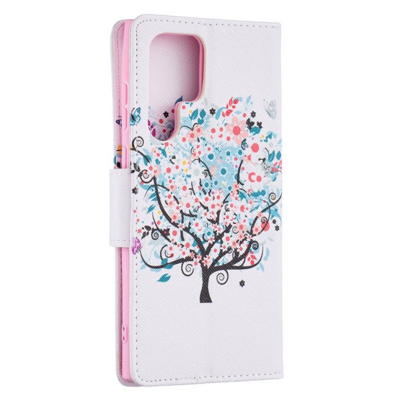 Flip Cover Samsung Galaxy S22 Ultra 5G Blomstret Træ