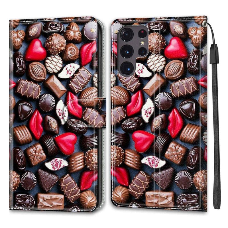 Flip Cover Samsung Galaxy S22 Ultra 5G Chokolade