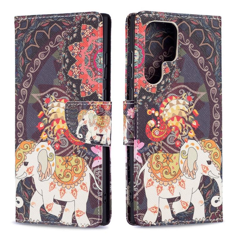 Flip Cover Samsung Galaxy S22 Ultra 5G Indisk Elefant