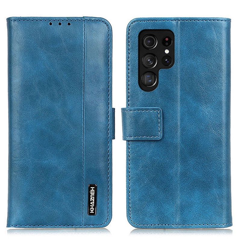 Flip Cover Samsung Galaxy S22 Ultra 5G Khazneh Elegance Imiteret Læder