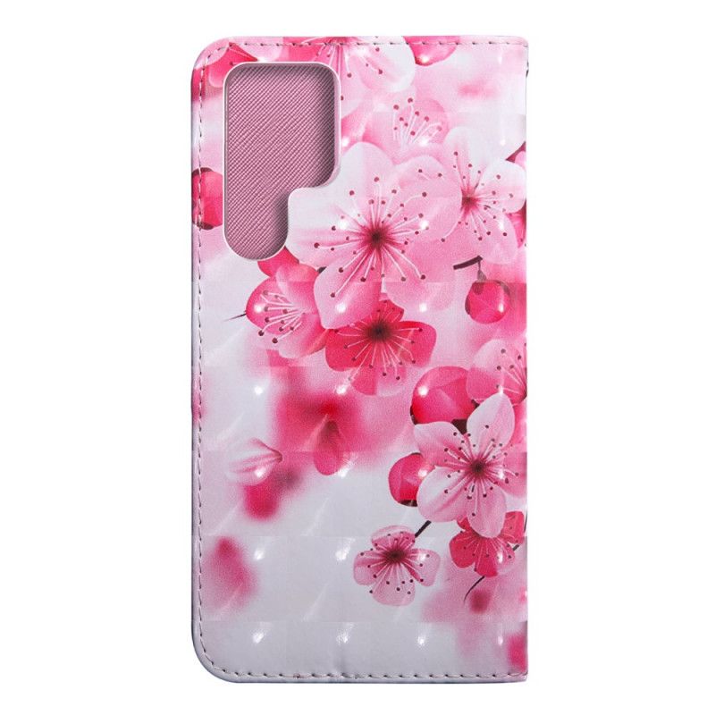 Flip Cover Samsung Galaxy S22 Ultra 5G Pink Blomster