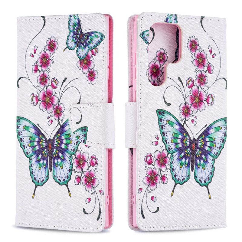 Flip Cover Samsung Galaxy S22 Ultra 5G Sommerfuglekonger