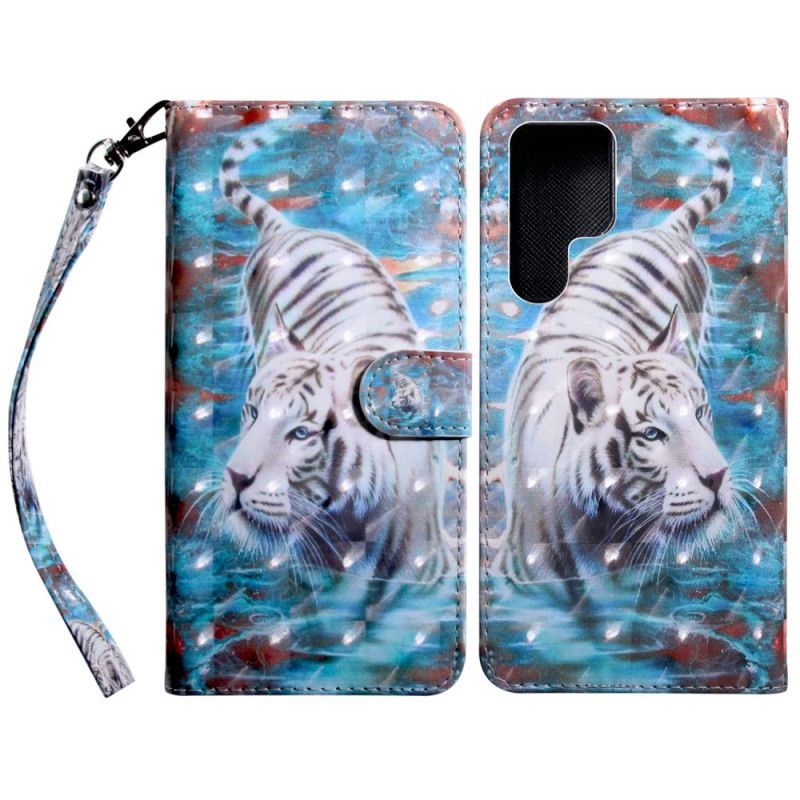 Flip Cover Samsung Galaxy S22 Ultra 5G Tiger Lucien