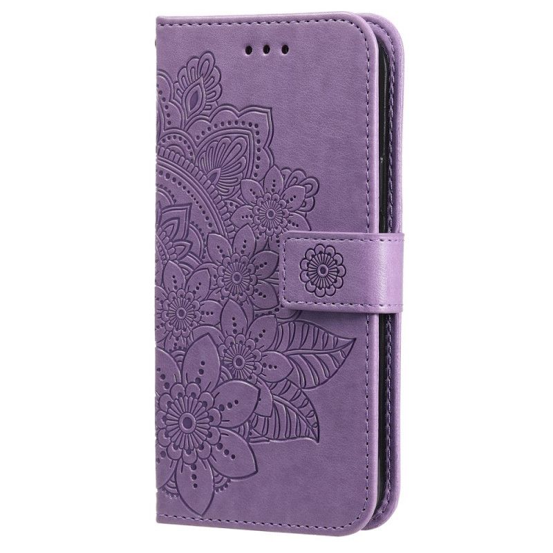 Læder Cover Samsung Galaxy S22 Ultra 5G Blomstermandala