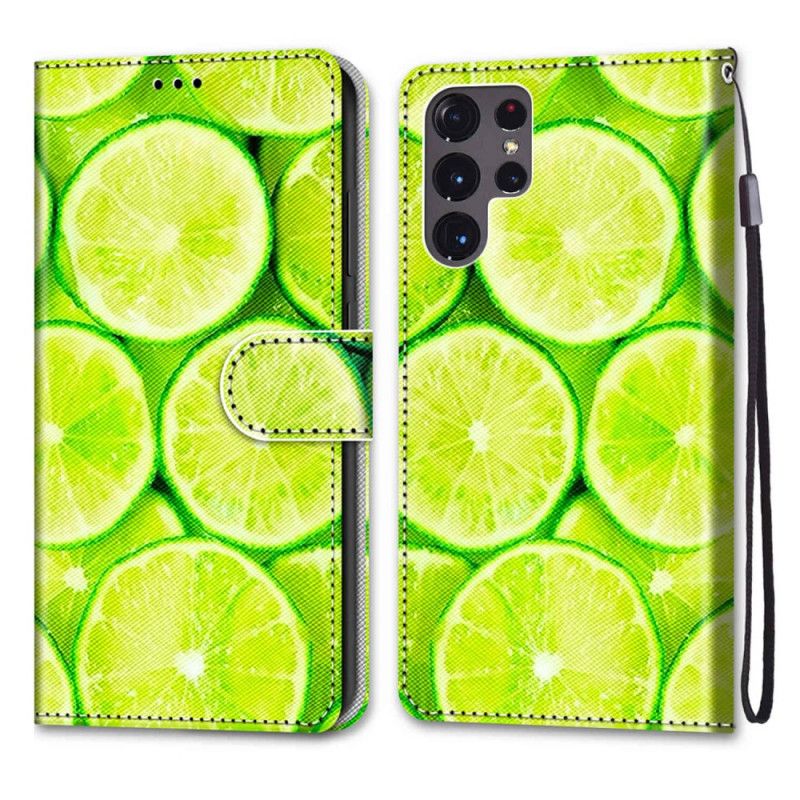 Læder Cover Samsung Galaxy S22 Ultra 5G Limes