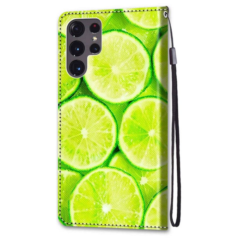 Læder Cover Samsung Galaxy S22 Ultra 5G Limes