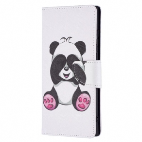 Læder Cover Samsung Galaxy S22 Ultra 5G Panda Sjov