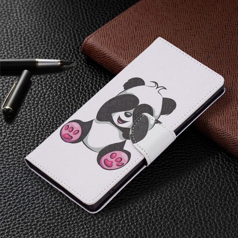 Læder Cover Samsung Galaxy S22 Ultra 5G Panda Sjov