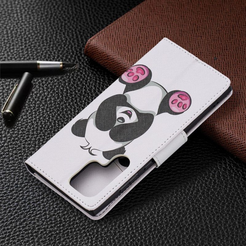 Læder Cover Samsung Galaxy S22 Ultra 5G Panda Sjov