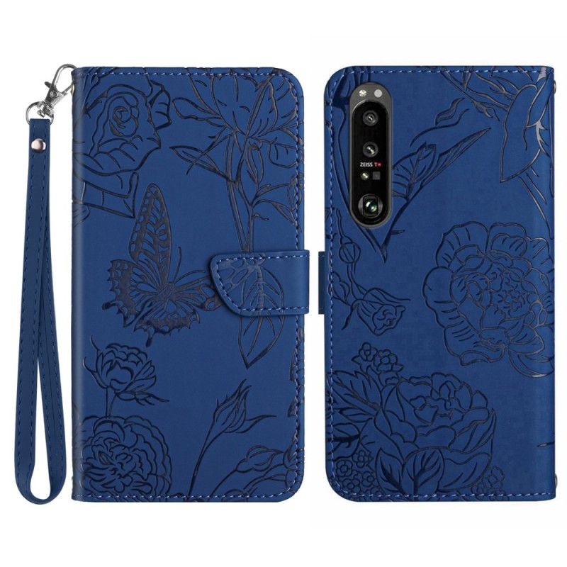 Flip Cover Sony Xperia 1 Vi Sommerfugletryk Med Rem