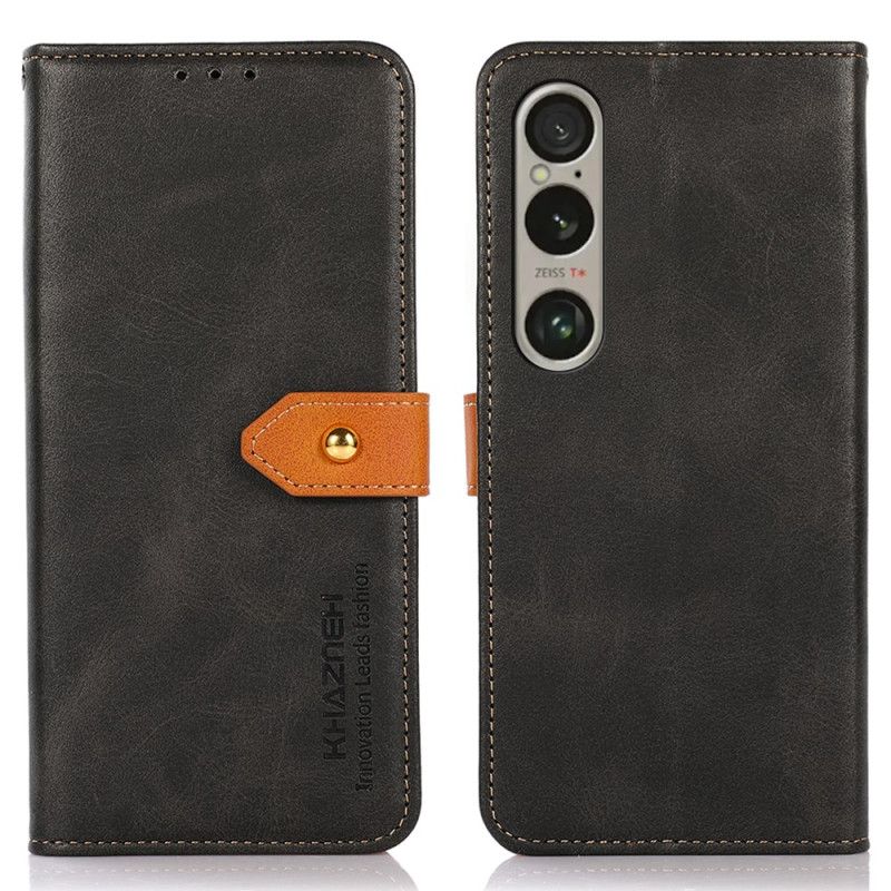 Læder Cover Sony Xperia 1 Vi Telefon Etui Khazneh Gyldne Spænde