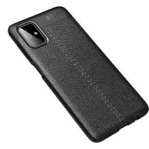 Cover Samsung Galaxy M51 Dobbelt Linje Litchi Lædereffekt