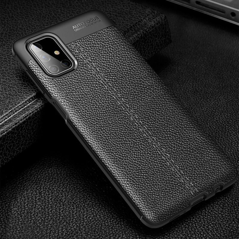 Cover Samsung Galaxy M51 Dobbelt Linje Litchi Lædereffekt