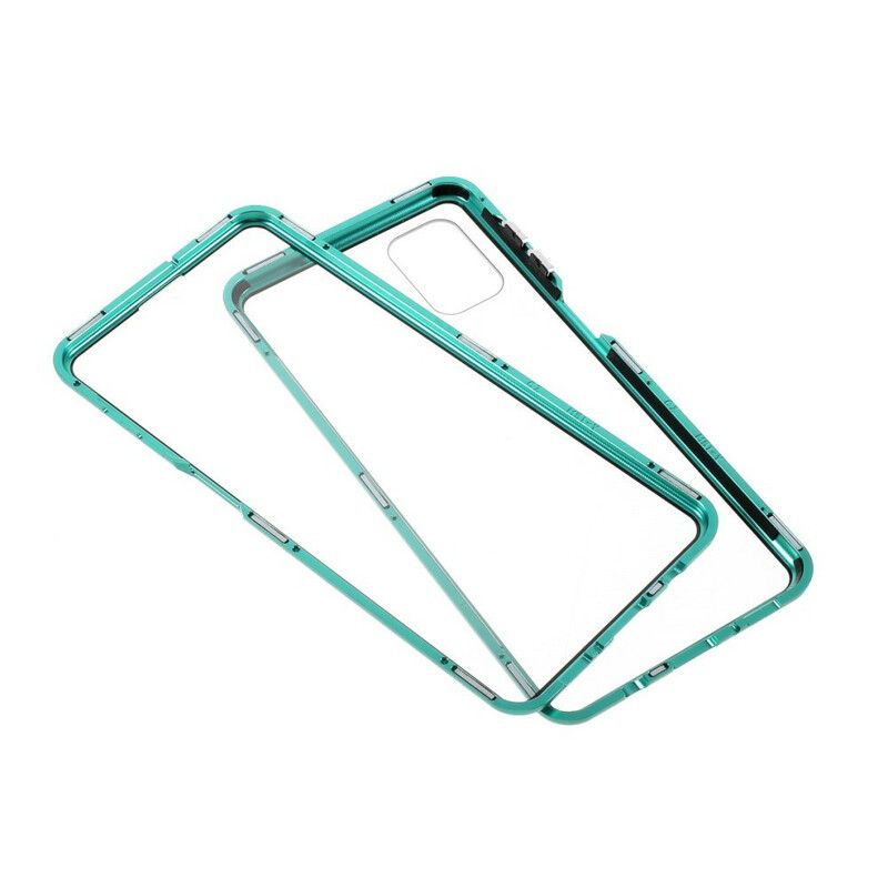 Mobilcover Samsung Galaxy M51 Metalkanter Og Hærdet Glas