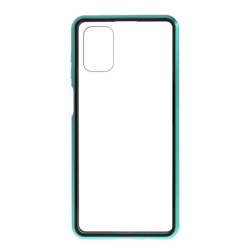 Mobilcover Samsung Galaxy M51 Metalkanter Og Hærdet Glas