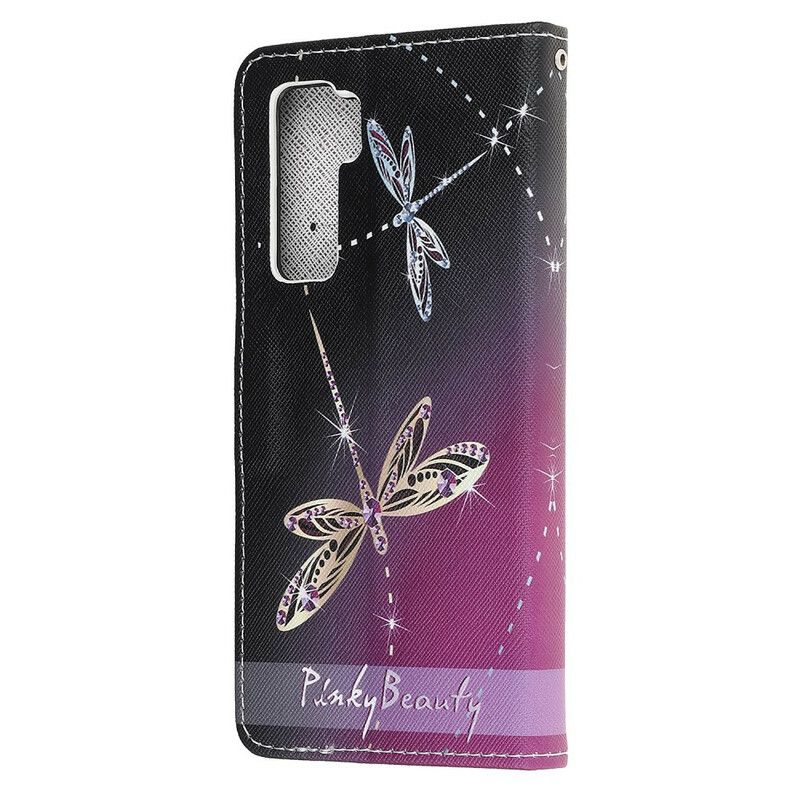 Flip Cover Huawei P40 Lite 5G Med Snor Thong Dragonflies