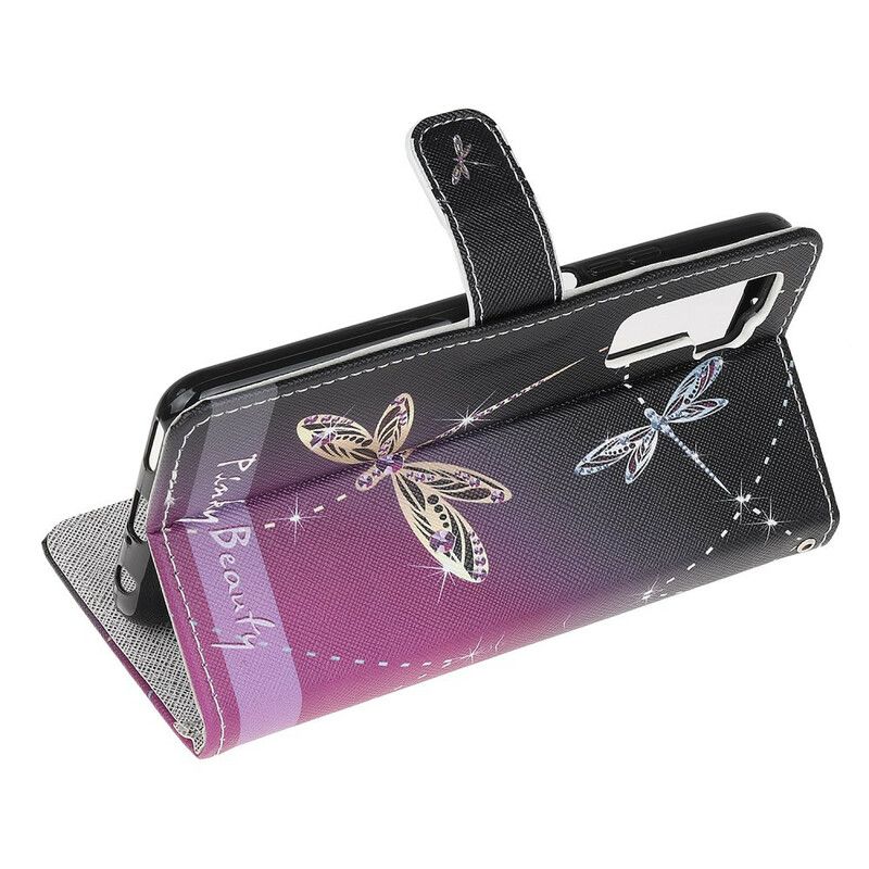 Flip Cover Huawei P40 Lite 5G Med Snor Thong Dragonflies