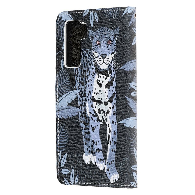 Flip Cover Huawei P40 Lite 5G Med Snor Thong Leopard