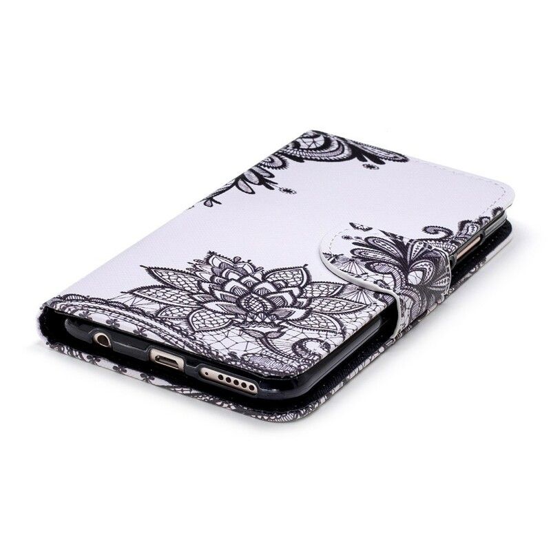 Flip Cover Huawei Y7 2018 / Honor 7C Med Snor Sort Strappy Mandala