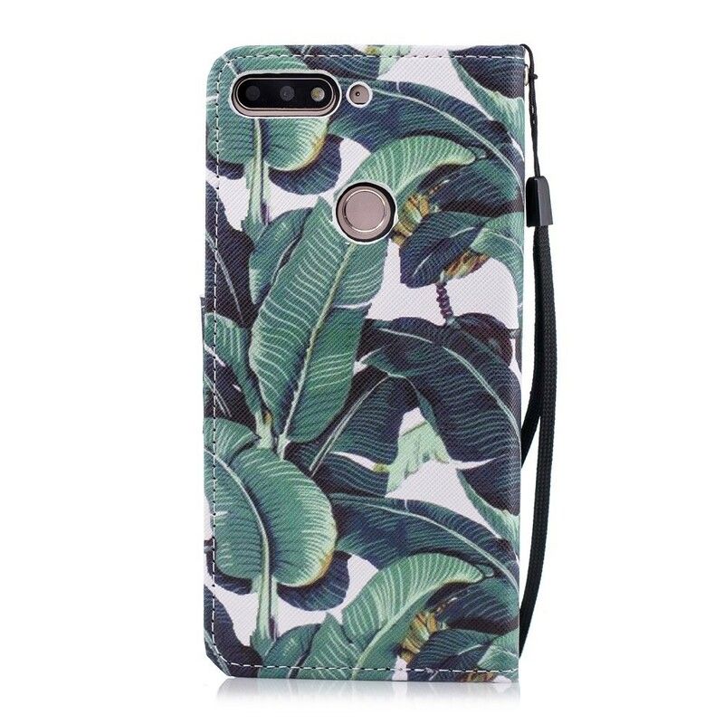 Flip Cover Huawei Y7 2018 / Honor 7C Med Snor Tropiske Blade Rem