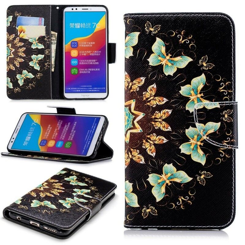 Flip Cover Huawei Y7 2018 / Honor 7C Sommerfuglemandala