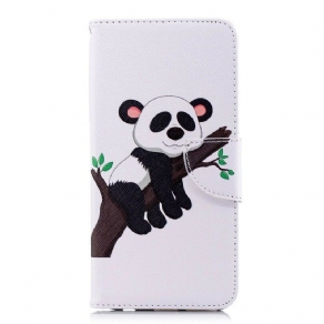 Læder Cover Huawei Y7 2018 / Honor 7C Dovne Panda