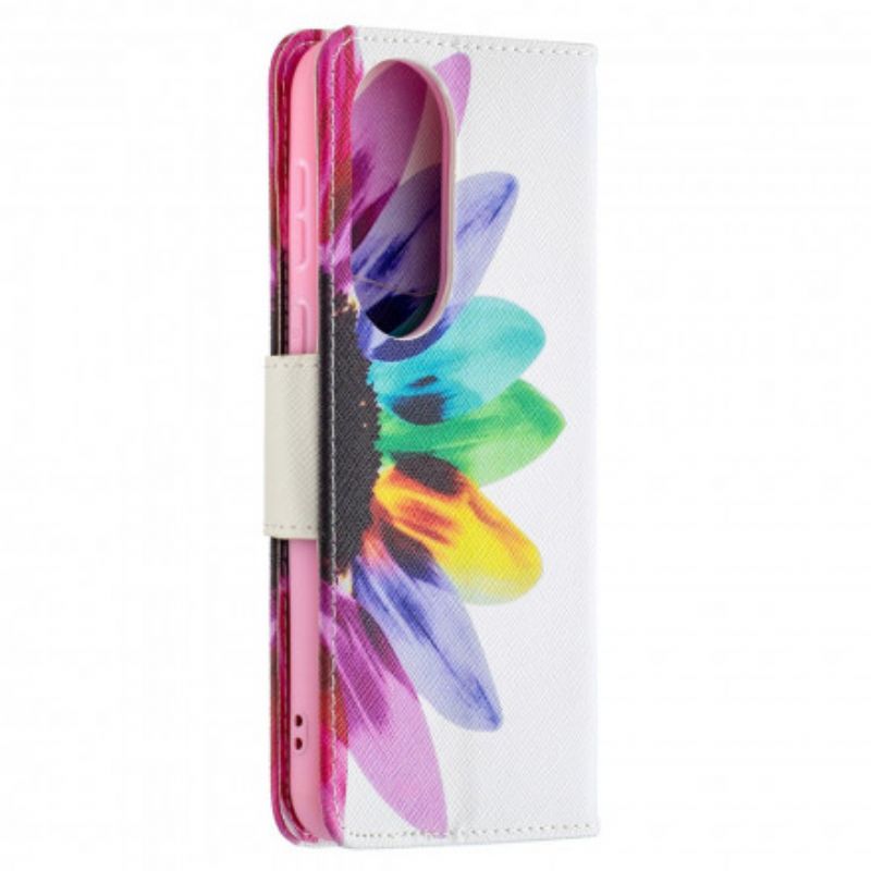 Flip Cover Huawei P50 Akvarelblomst