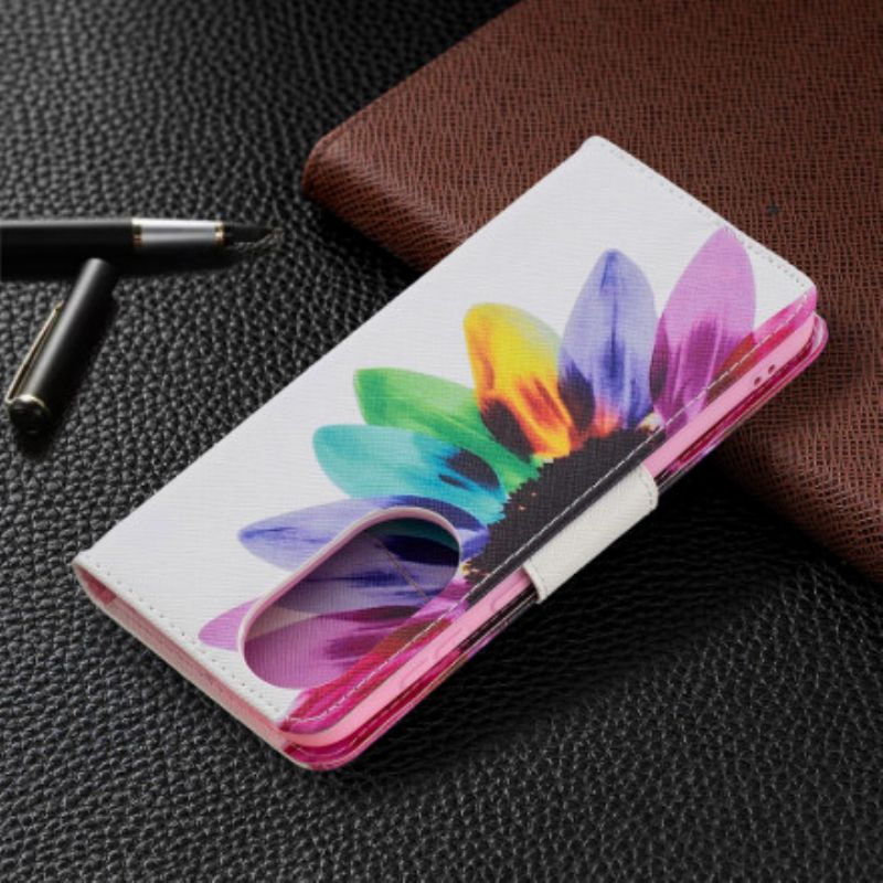 Flip Cover Huawei P50 Akvarelblomst