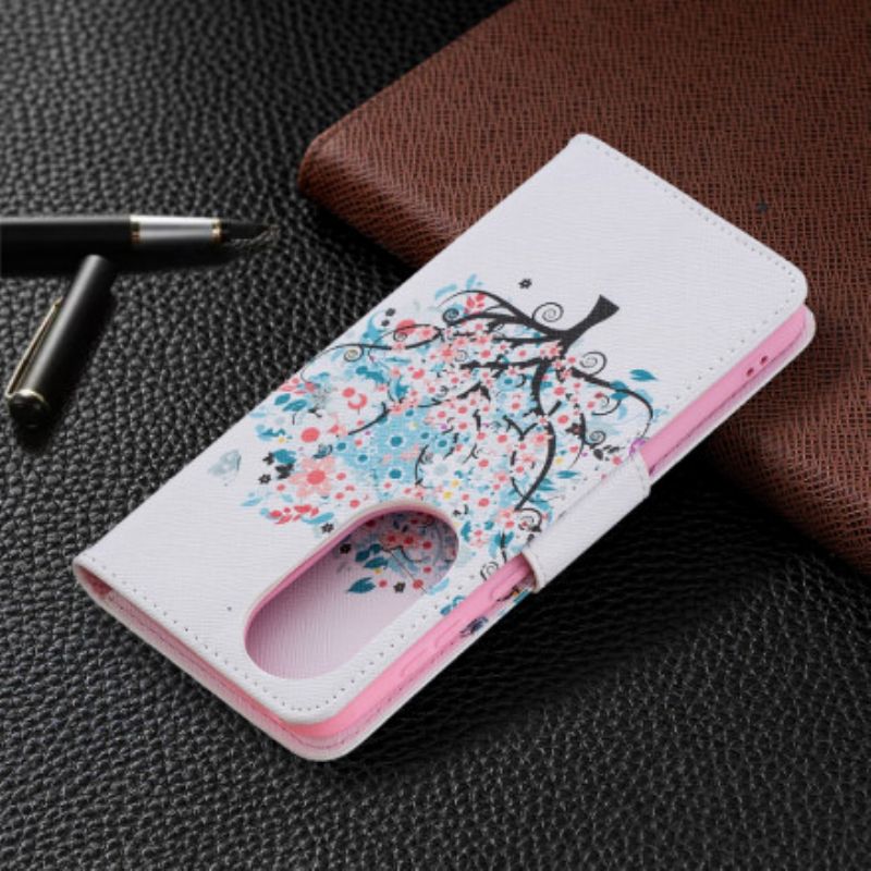 Flip Cover Huawei P50 Blomstret Træ