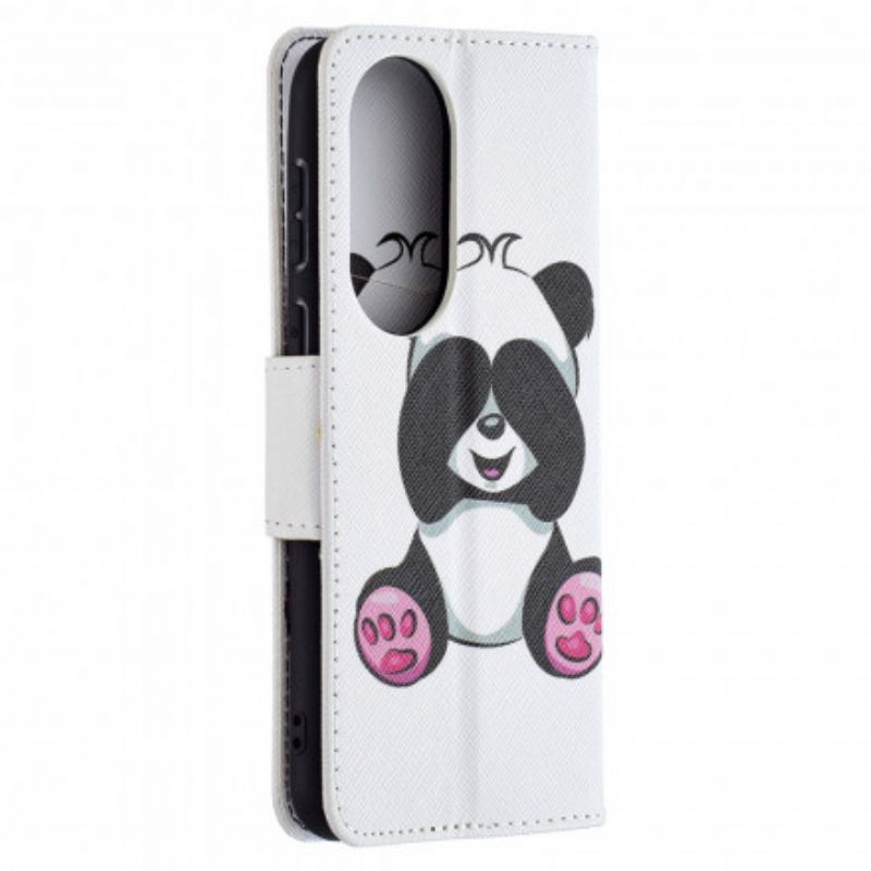 Flip Cover Huawei P50 Panda På Bambus