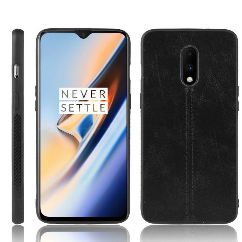 Mobilcover OnePlus 7 Søm Lædereffekt