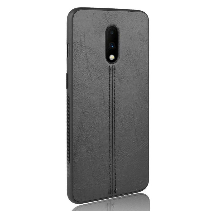 Mobilcover OnePlus 7 Søm Lædereffekt