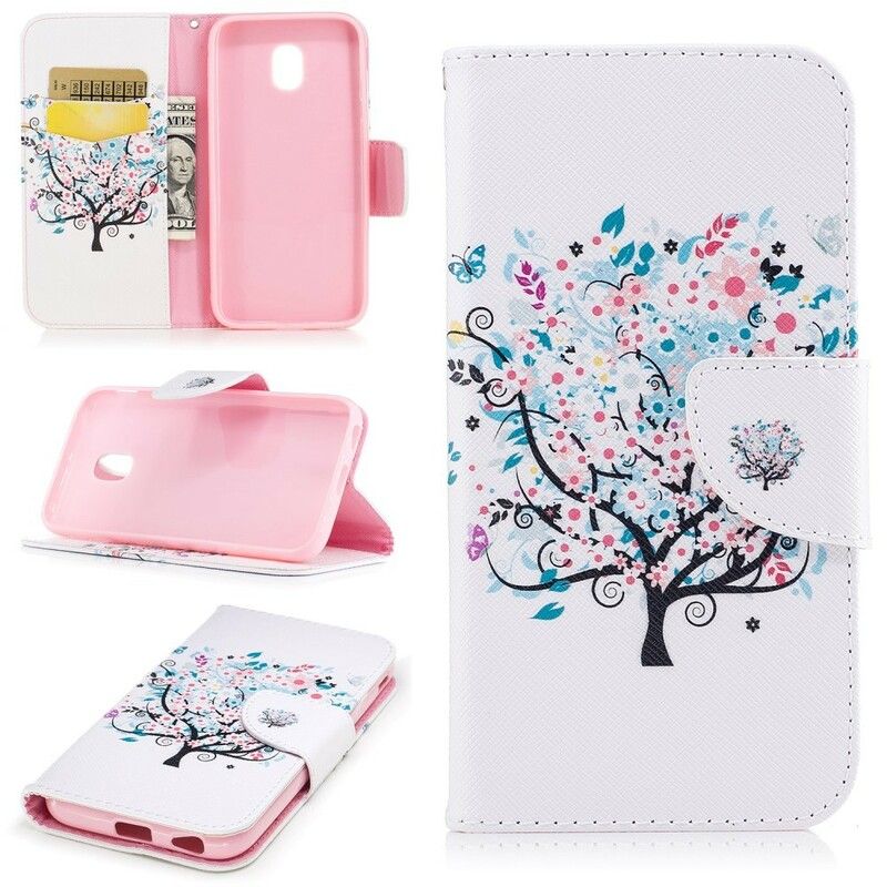 Flip Cover Samsung Galaxy J7 2017 Blomstret Træ