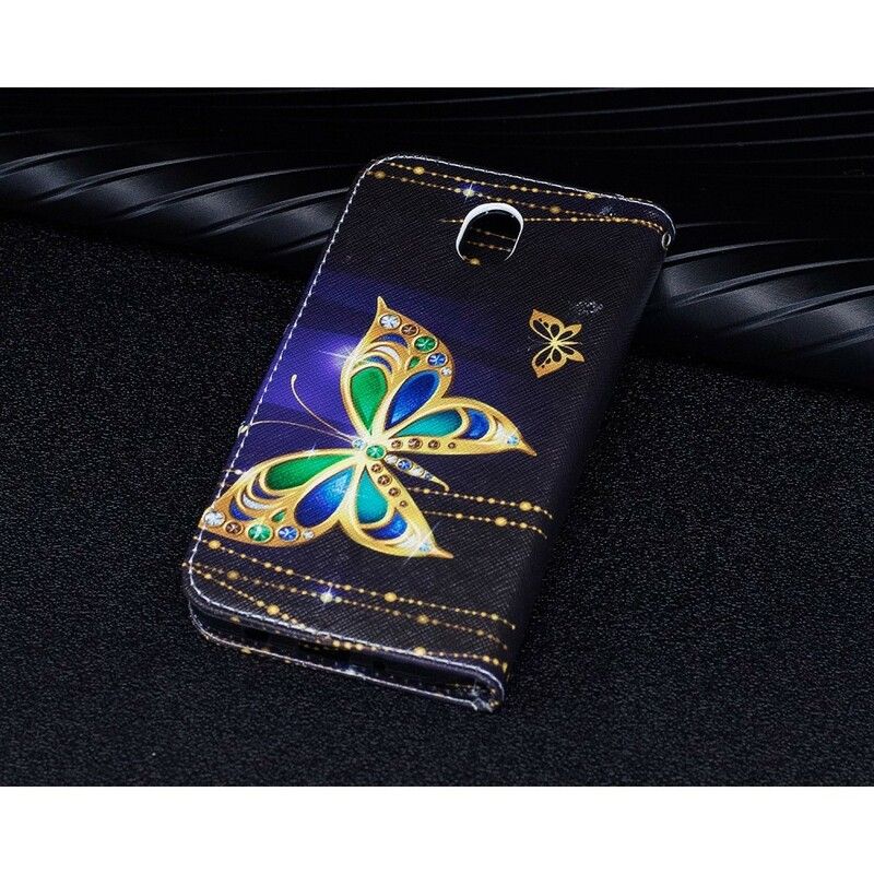 Flip Cover Samsung Galaxy J7 2017 Magisk Sommerfugl