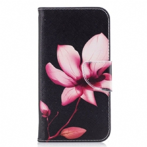 Læder Cover Samsung Galaxy J7 2017 Pink Blomst