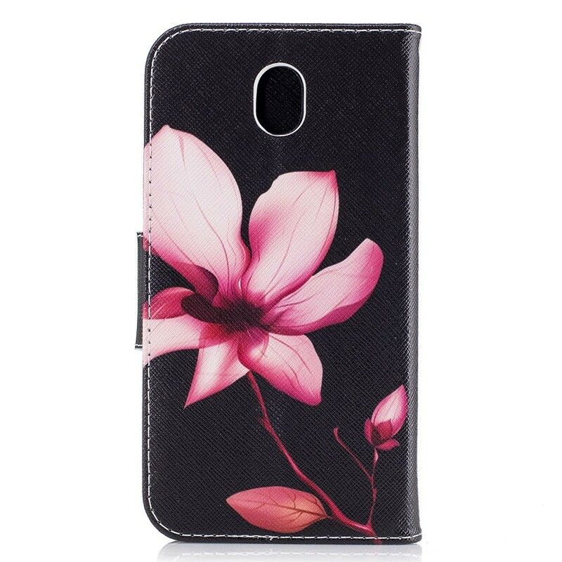 Læder Cover Samsung Galaxy J7 2017 Pink Blomst