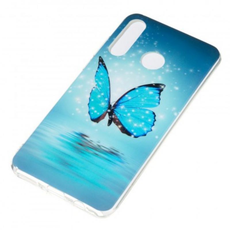 Cover Huawei P30 Lite Fluorescerende Blå Sommerfugl