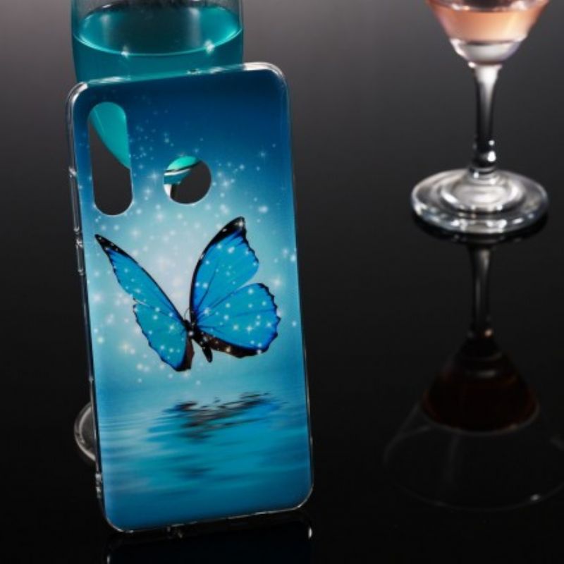 Cover Huawei P30 Lite Fluorescerende Blå Sommerfugl