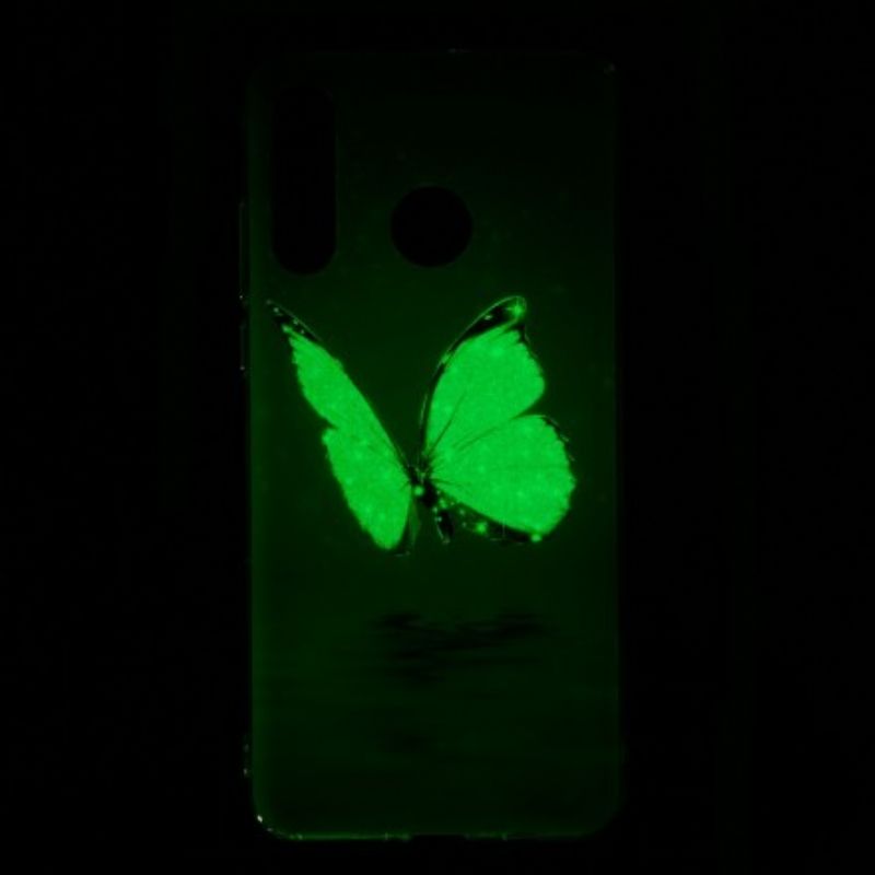 Cover Huawei P30 Lite Fluorescerende Blå Sommerfugl