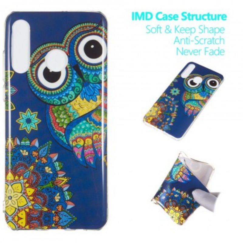 Cover Huawei P30 Lite Fluorescerende Ugle Mandala