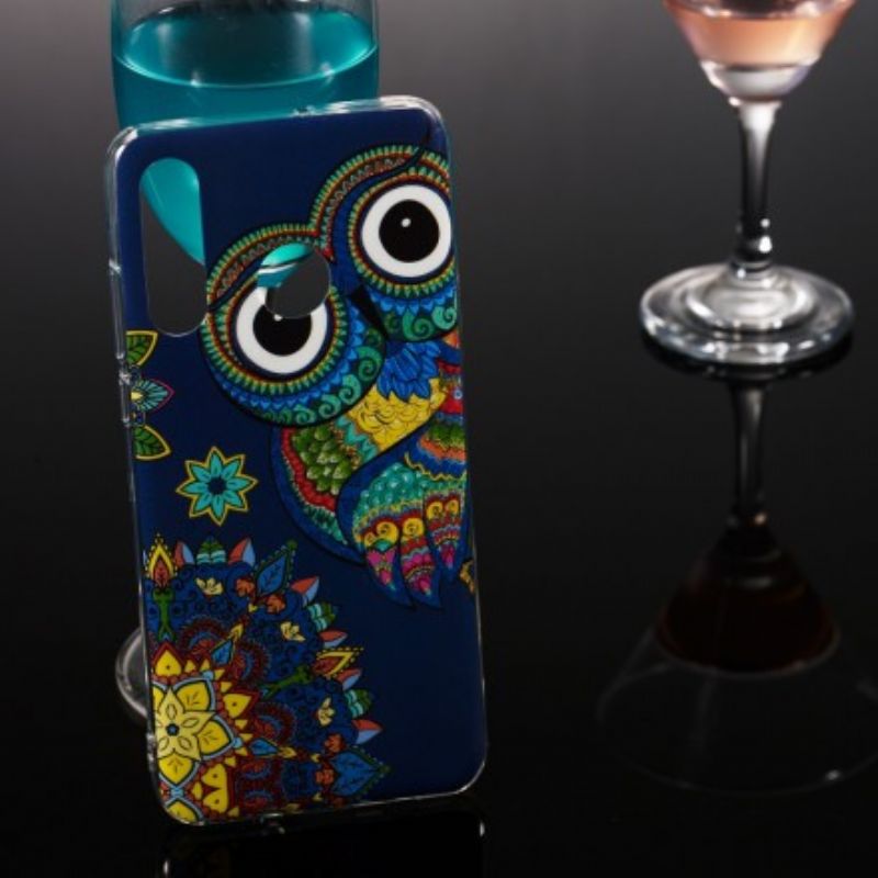 Cover Huawei P30 Lite Fluorescerende Ugle Mandala