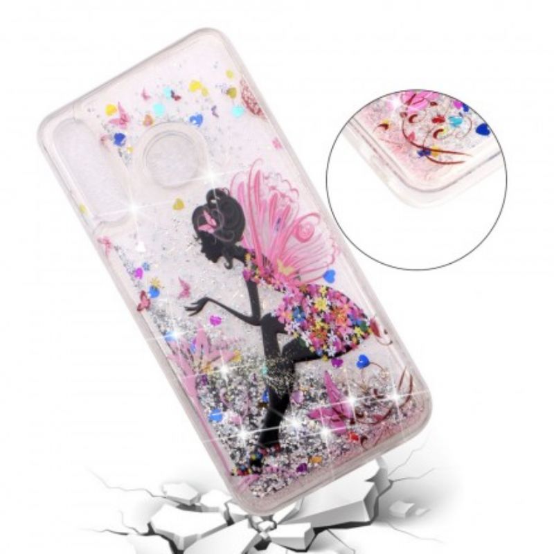 Cover Huawei P30 Lite Transparente Blomsterfe Glitter