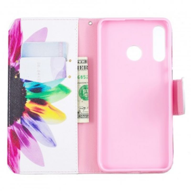 Flip Cover Huawei P30 Lite Akvarelblomst