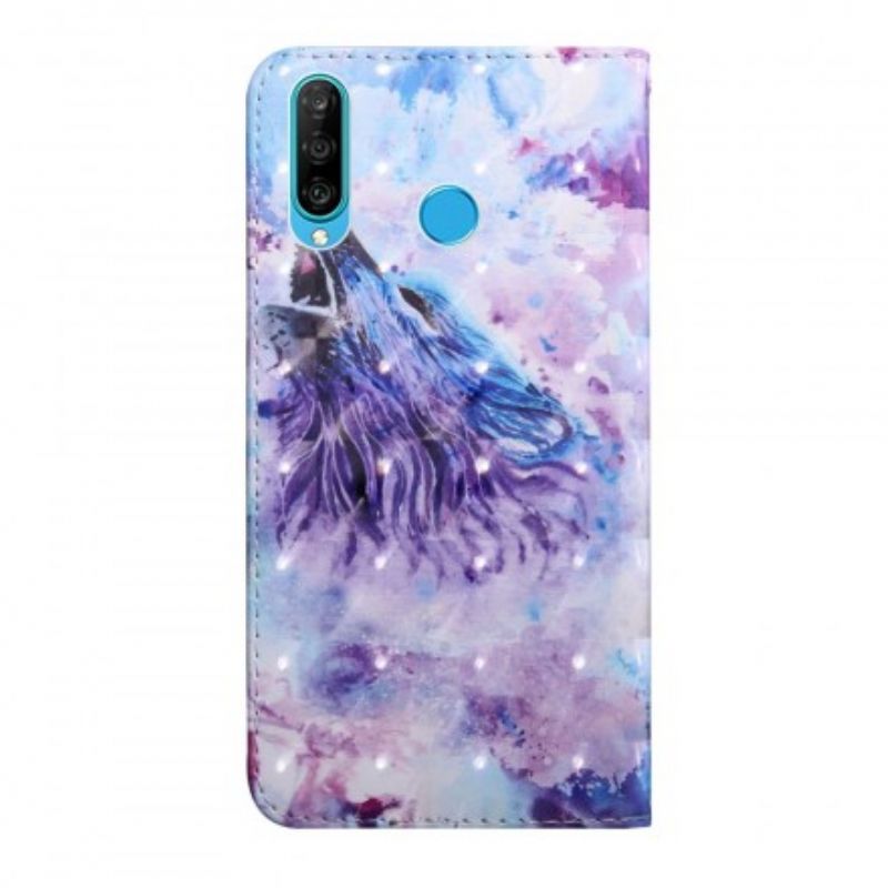 Flip Cover Huawei P30 Lite Akvarelulv