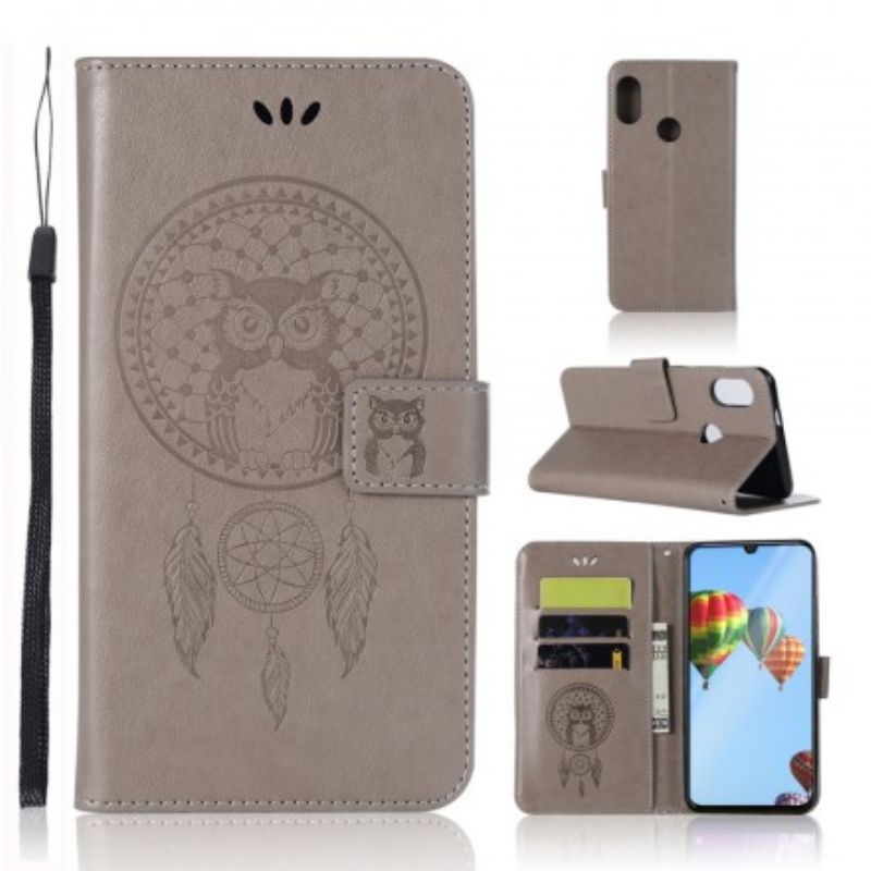 Flip Cover Huawei P30 Lite Lædereffekt Catch Dreams Owl